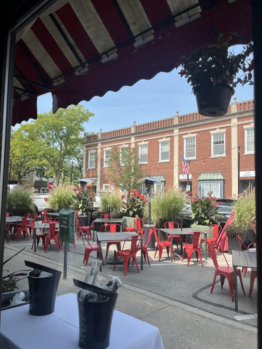 Outdoor area to eat lunch at Pronto.