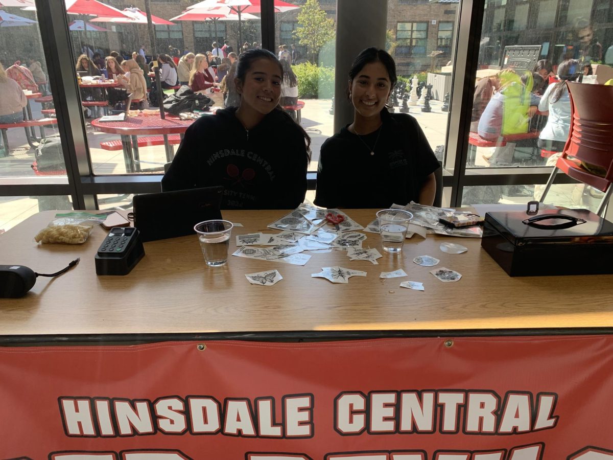 MSA had henna tattoo stalls during lunch periods for students to come and get henna done. From left to right: Dalia Bajwa, junior and Ayesha Ahmed, senior