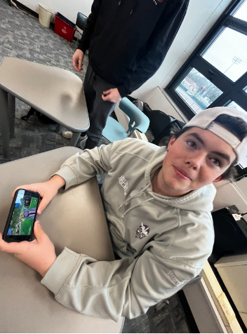 Jack Carlin, senior, looking at the new Fortnite season.
