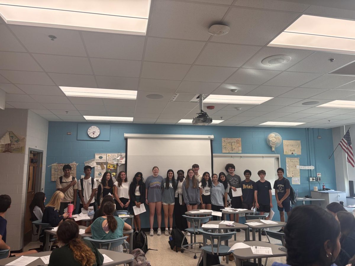 Speech team met in September to discuss upcoming tryouts and events. 
