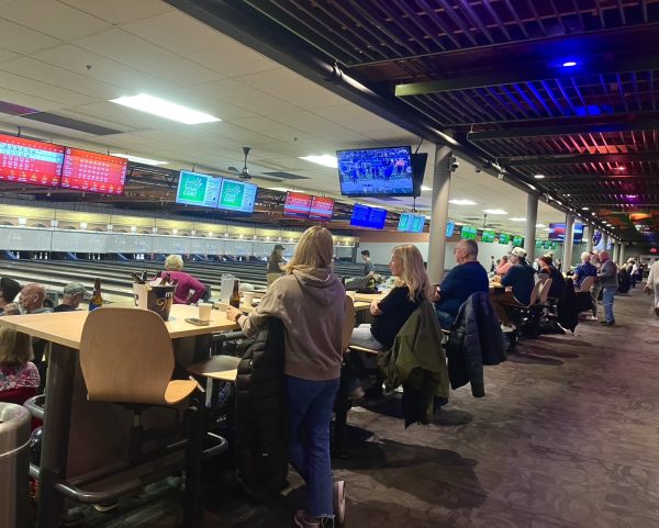 People gather at Suburbanite Bowl on 11/30.