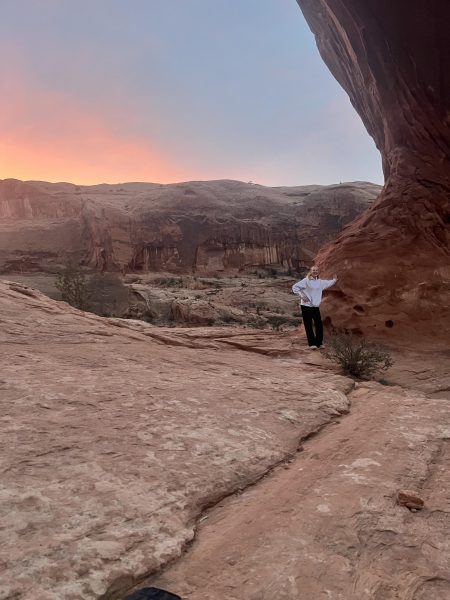 Junior Abby Woodbury hiking on a family trip to Utah during spring break in 2024