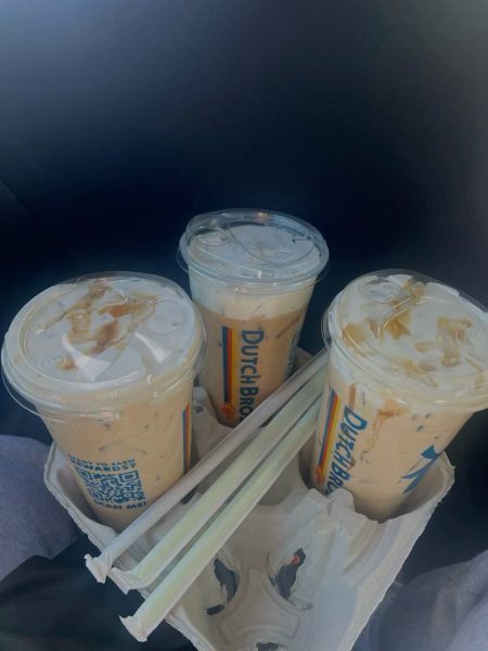 Students who drove to the new location in Melrose Park, Ill. enjoyed iced caramel lattes.