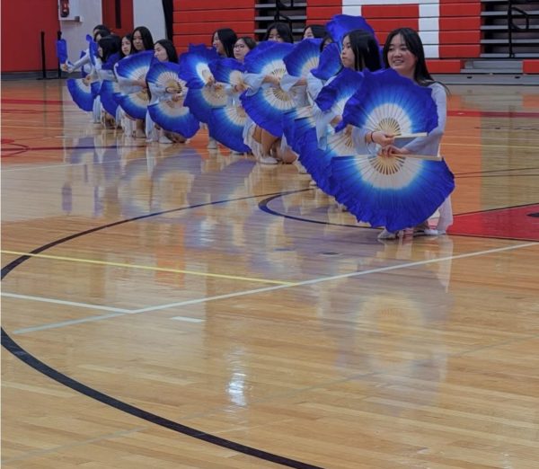 Cultural Fair performance by the Chinese Fan Dancers on April 30 in the school gym.